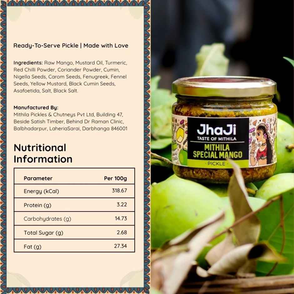 Jhaji Taste of Mithila Special Mango Pickle Bihari Aam ka Aacha