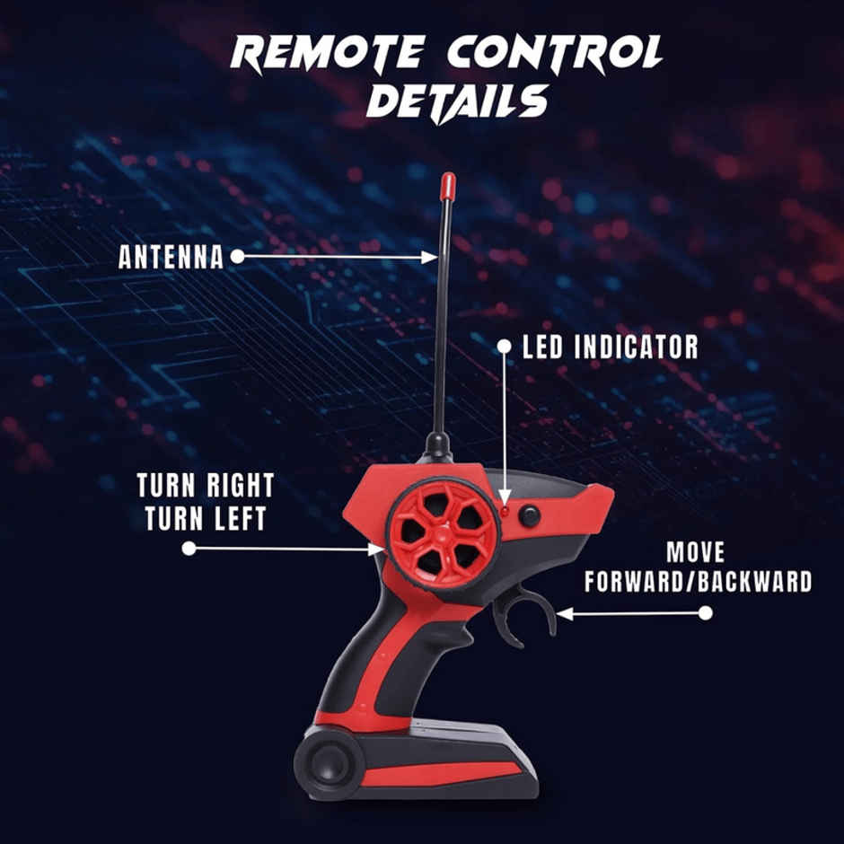 Fablue Xtreme Racer Off Roader Rechargeable Rc Car - 4X4 With Led Lights Rc Car Toy | Blue