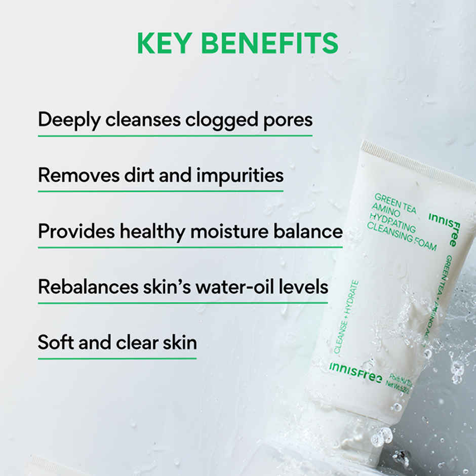 Innisfree Green Tea Hydrating Amino Acid Foam Cleanser