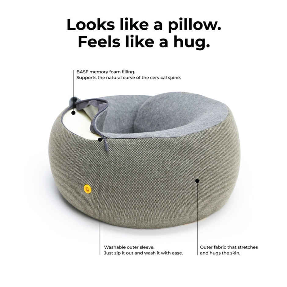 Mokobara Unisex Solid Cotton Neck Pillow | Cloud Forest - One Size