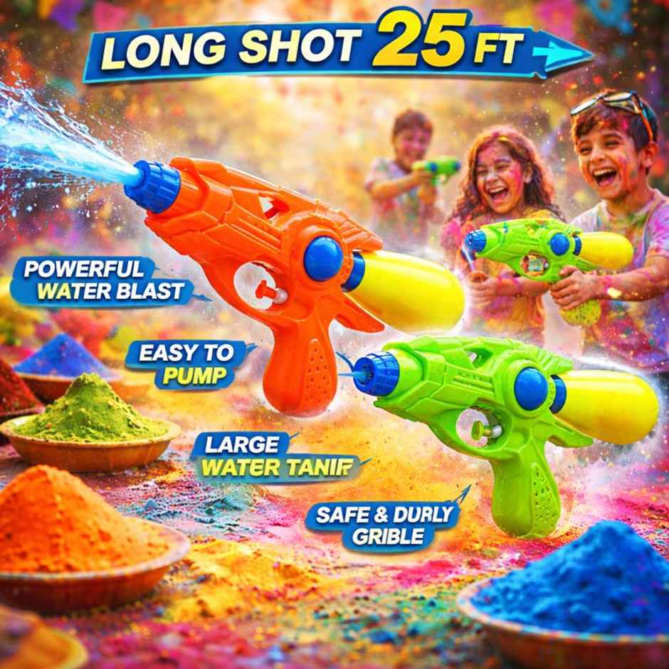 Storio Manual Water Gun for Kids | Summer Outdoor Water Shooting Toy | Rainbow Shot