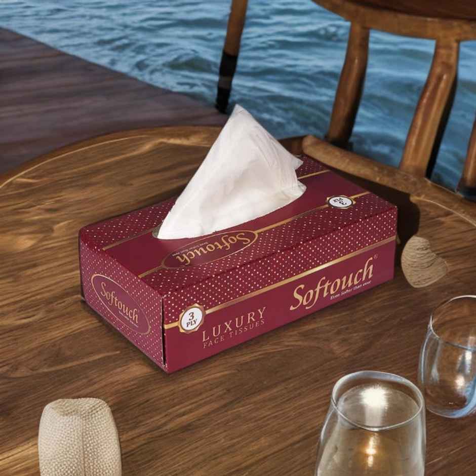 Softouch 3 Ply Face Tissue Box 80 Pulls