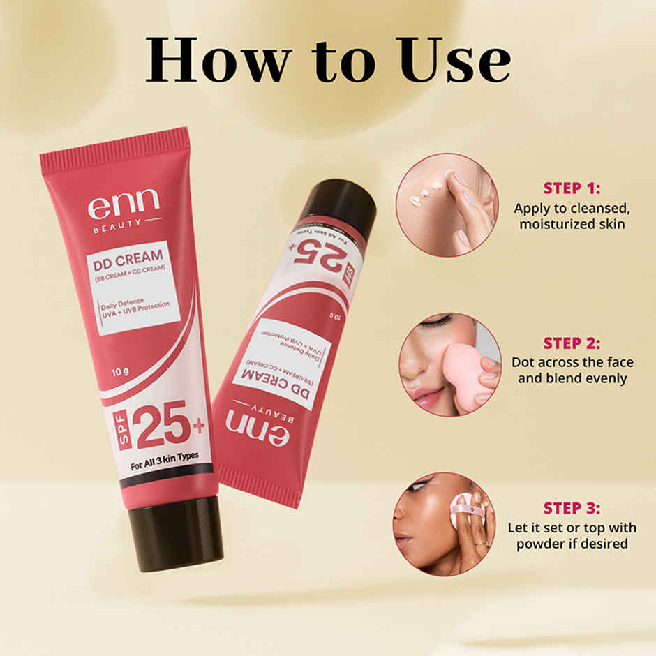 ENN Beauty DD Cream with SPF 25+ | Hydrates | Brightens & Blurs for a No-Makeup | Skinimalist Finish