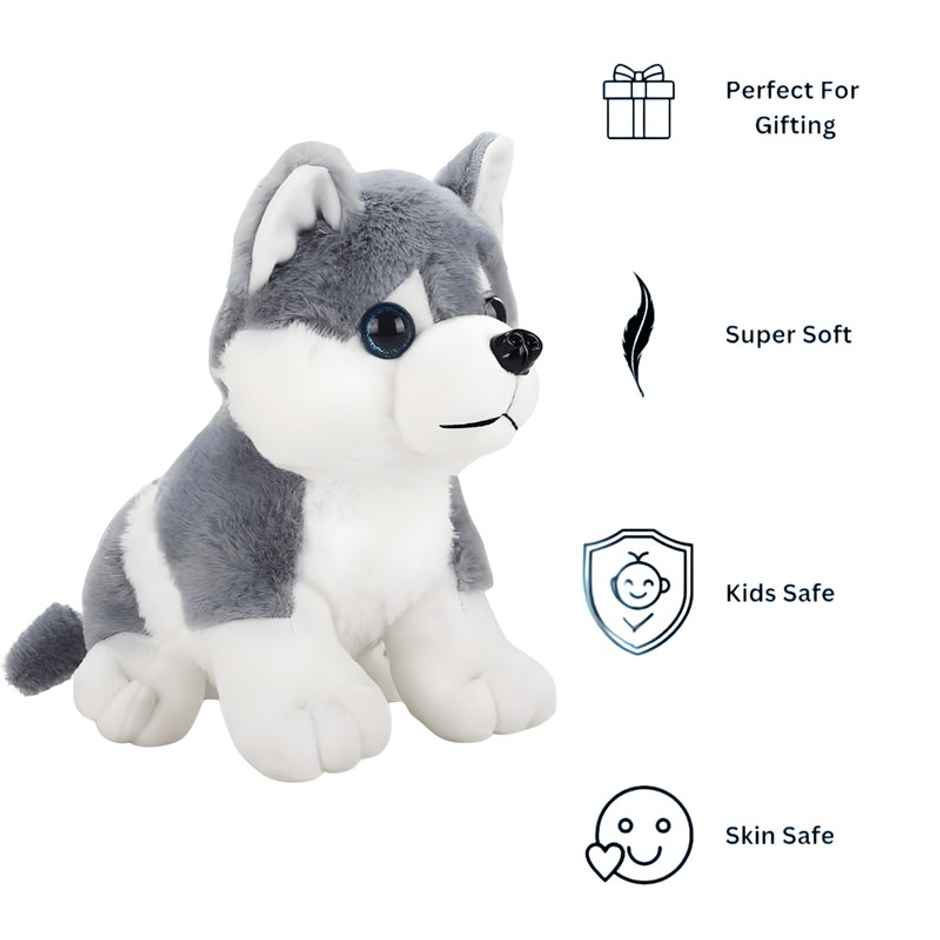 Fablue Husky Dog Plush Soft Toy For Kids - Soft Stuffed Animal Toy
