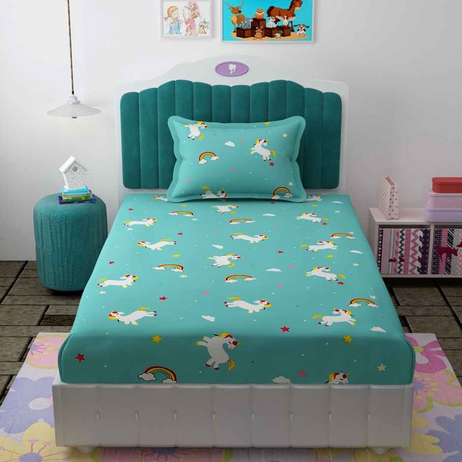 Florida Giggles Kids Bedsheet for Single Size Bed with Pillow Covers and Made of Poly-Cotton