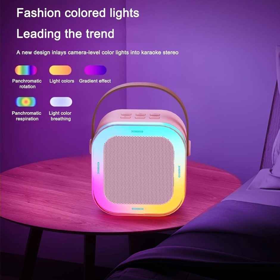 Fablue Kids Wireless Karaoke Microphone Portable Bluetooth Speaker Toy for Toddlers | Pink Color