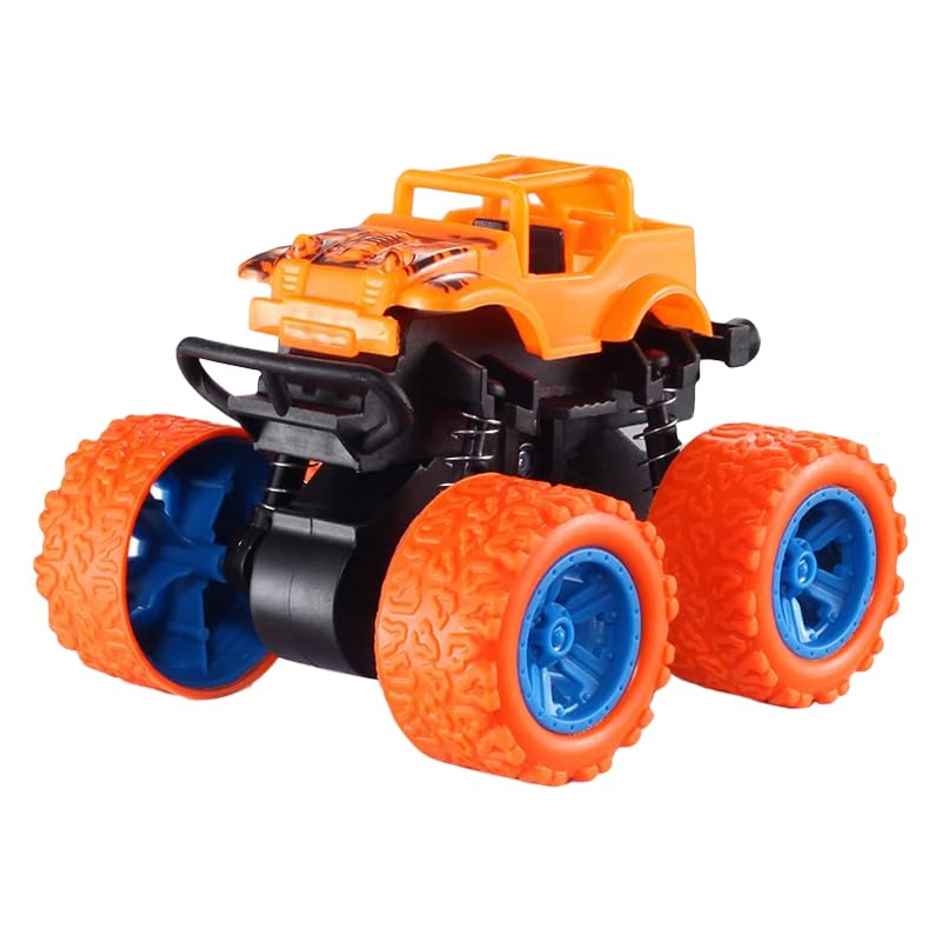 Chigy Wooh Friction Powered Monster Truck Toy Push & Go, 360 Drift Stunt Car for Kids
