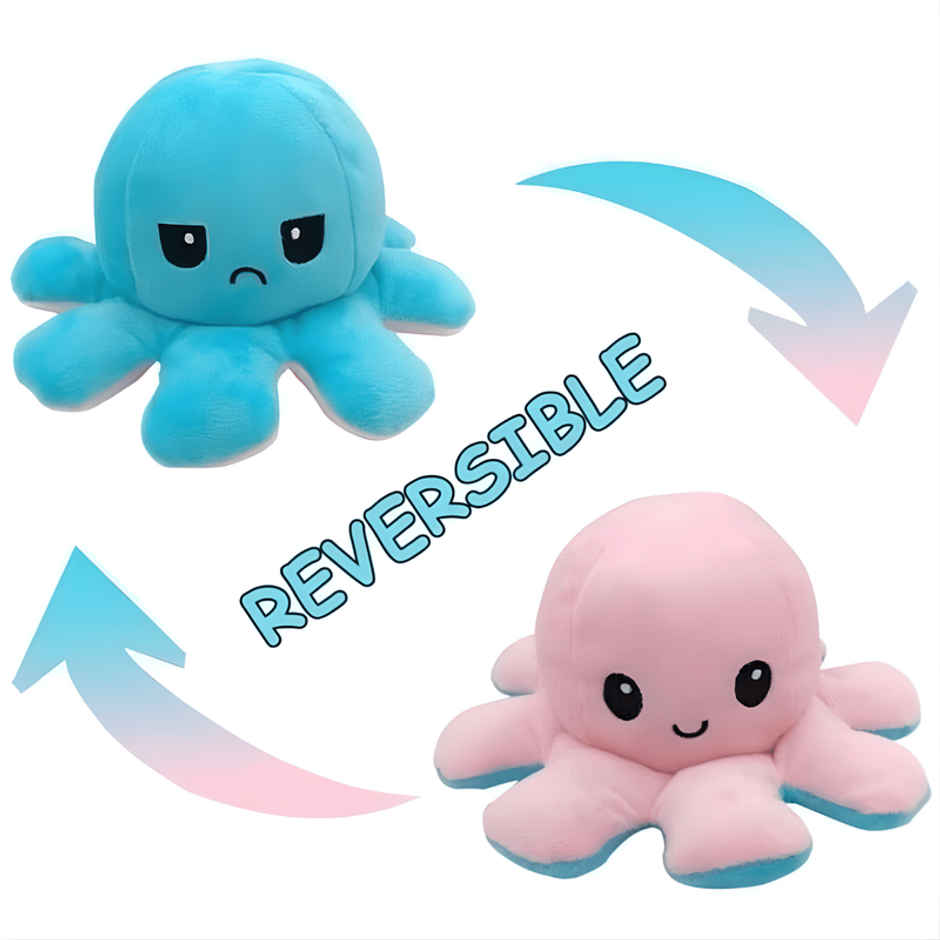 Fablue Octopus Reversible Sitting Plush Soft Toy Animal For Kids