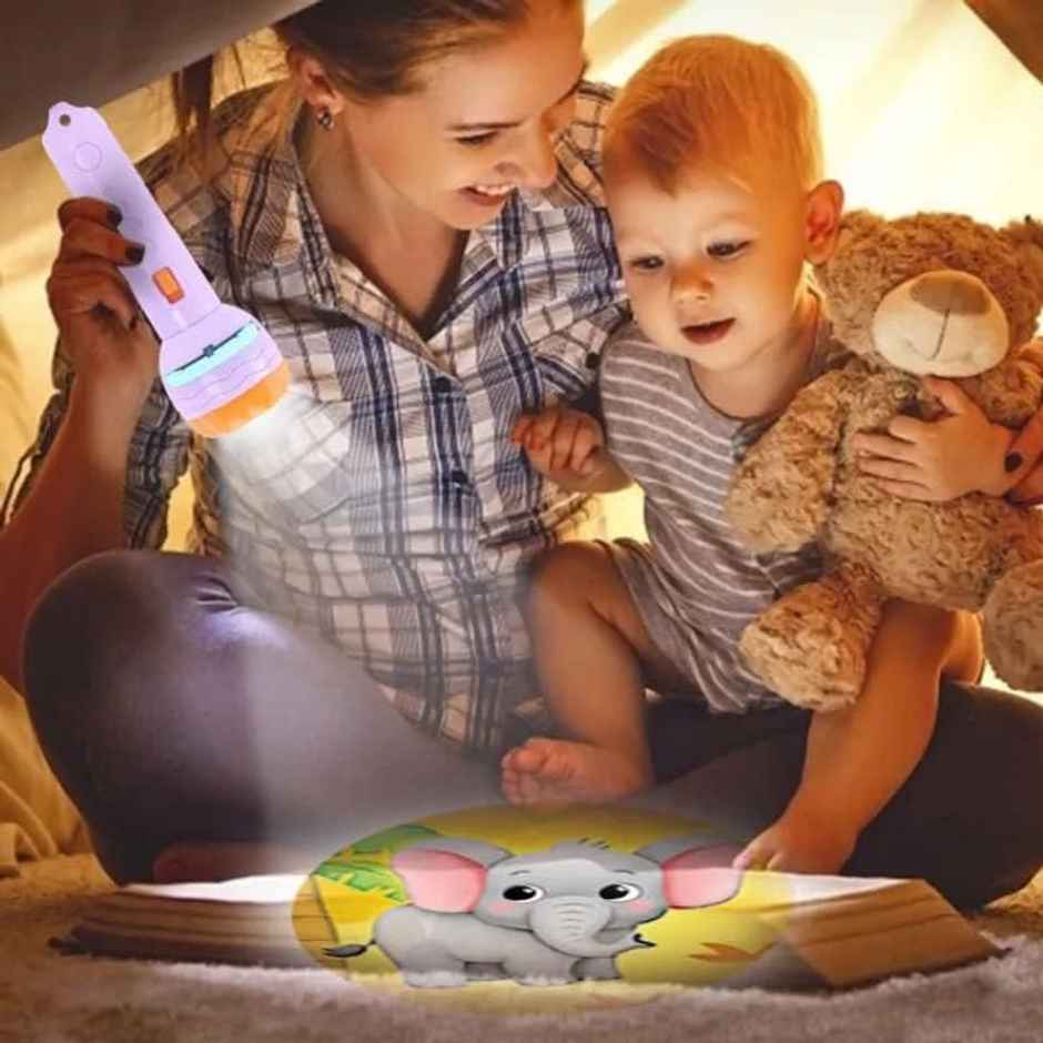 Storio 3 Slides 24 Patterns Mini Projector Torch Toy Slide Flashlight Projector Torch