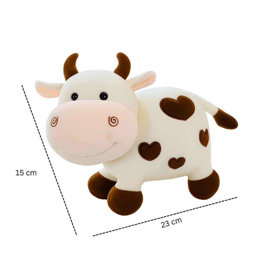 Fablue Cute Baby Cow Stuffed Toy For Kids - Soft Stuffed Animal Toy | White