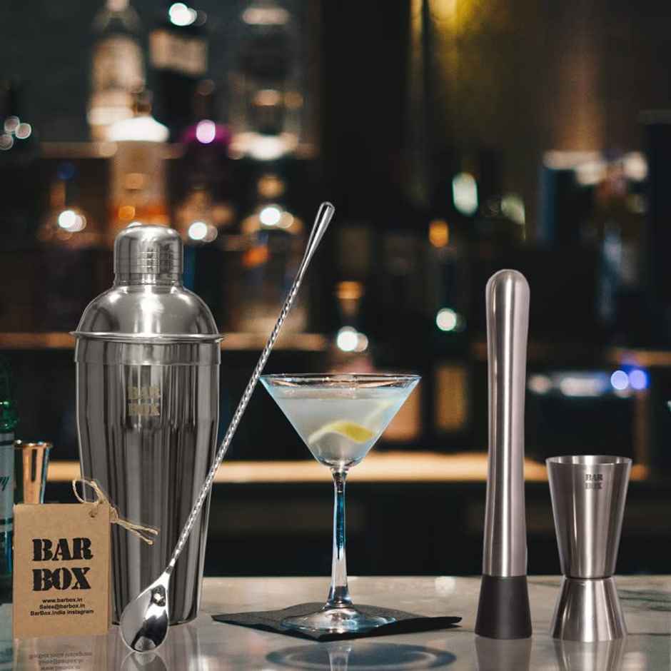 Bar Box 6 pcs Cocktail Shaker Set Food Grade Stainless Steel Bartender Bar Kit