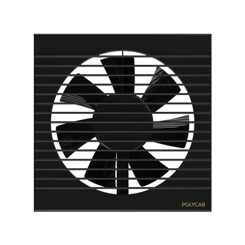 Polycab Freshner Axial Air Exhaust fan, 150mm, High Speed, 100% Copper Winding, Noiseless, Black