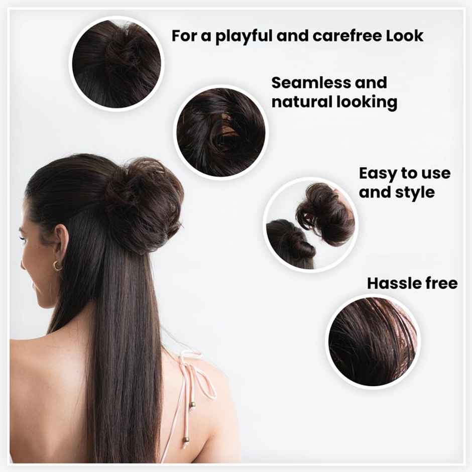 Hair Originals Messy Bun Scrunchie Natural Black