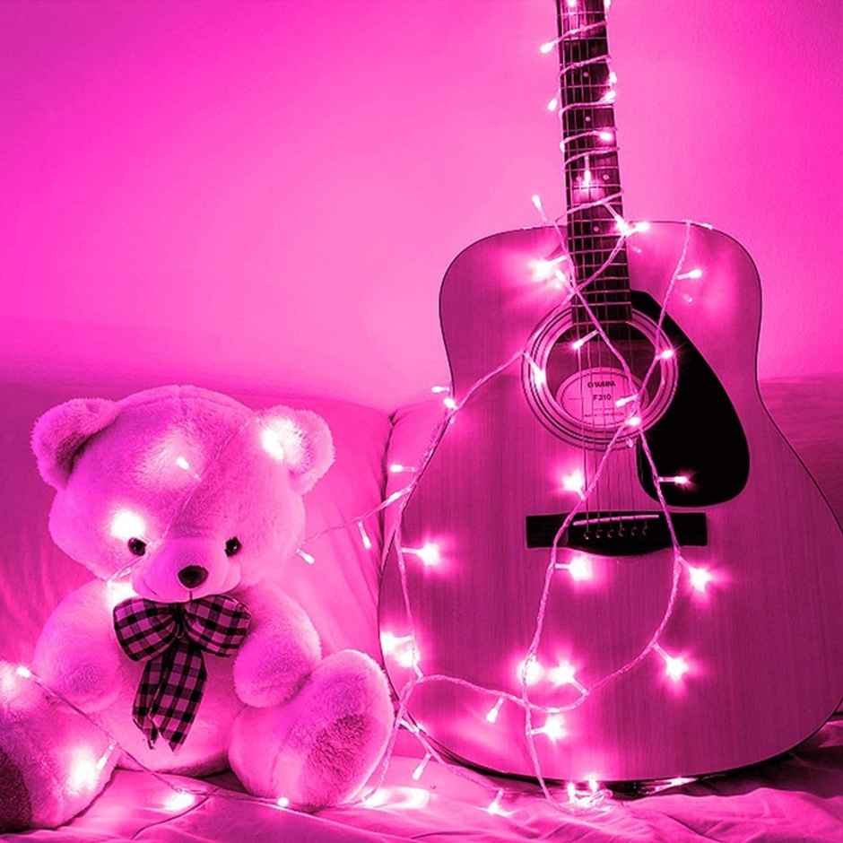 Desidiya Rice String Lights - 12 Meters Pink Soft And Romantic Lighting For Special Moments