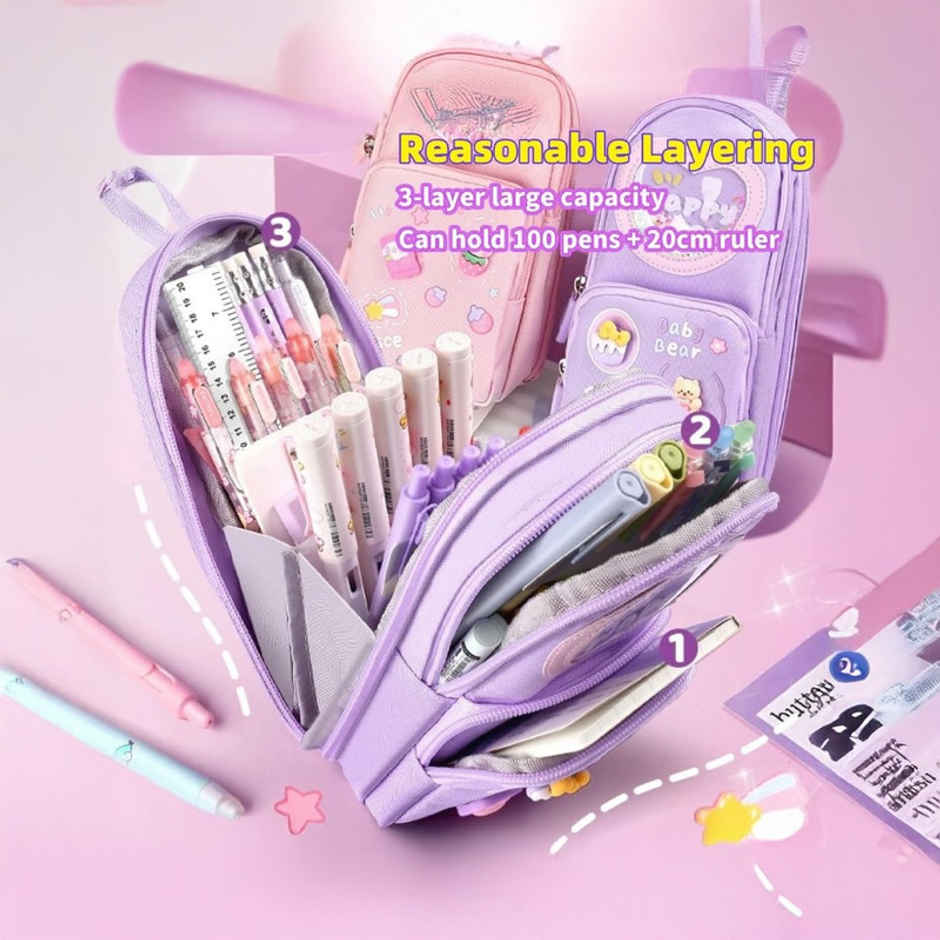 Fablue Premium Multifunctional Pencil Pouch | Light Purple