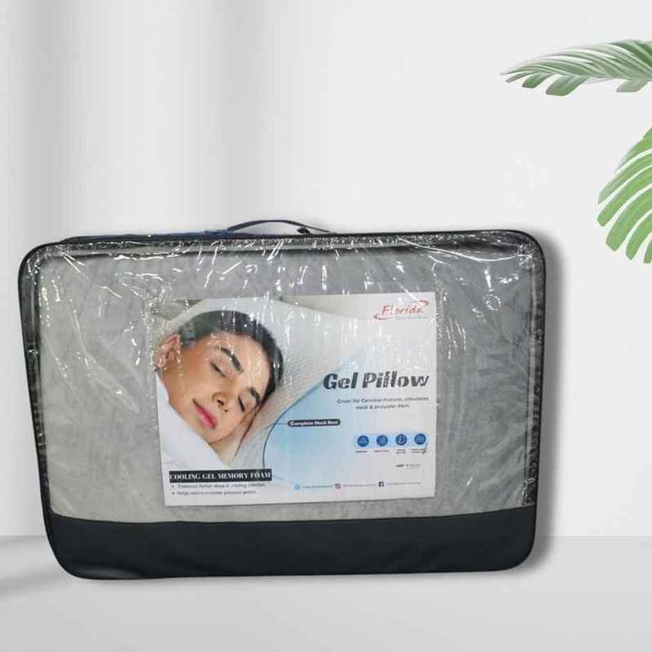 Florida Gel Super Soft Fluffy Sleeping Pillow With Gel Microfiber Filling & Rexine Bag 46x96 Cm