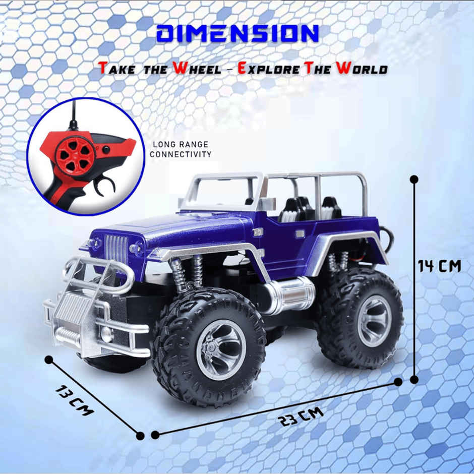 Fablue Xtreme Racer Off Roader Rechargeable Rc Car - 4X4 With Led Lights Rc Car Toy | Blue