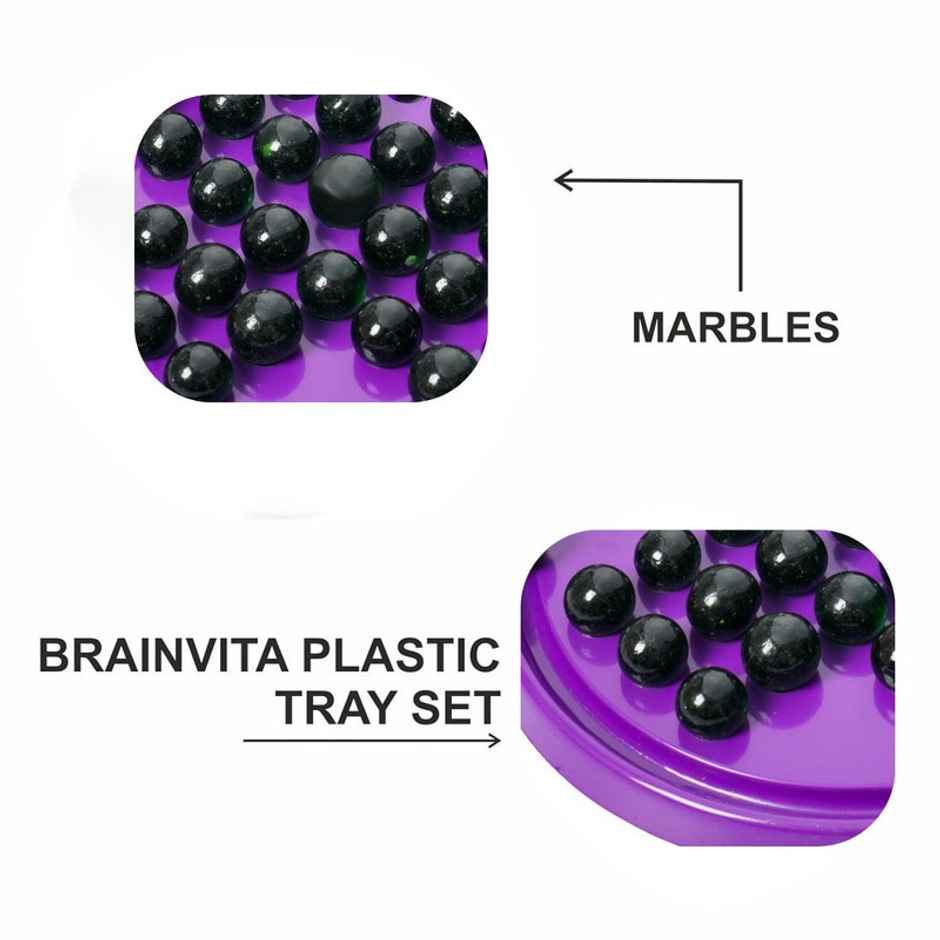 Fablue Brainvita Board Game for Kids - Marble Solitaire - Educational Toy for Kids - Multicolor