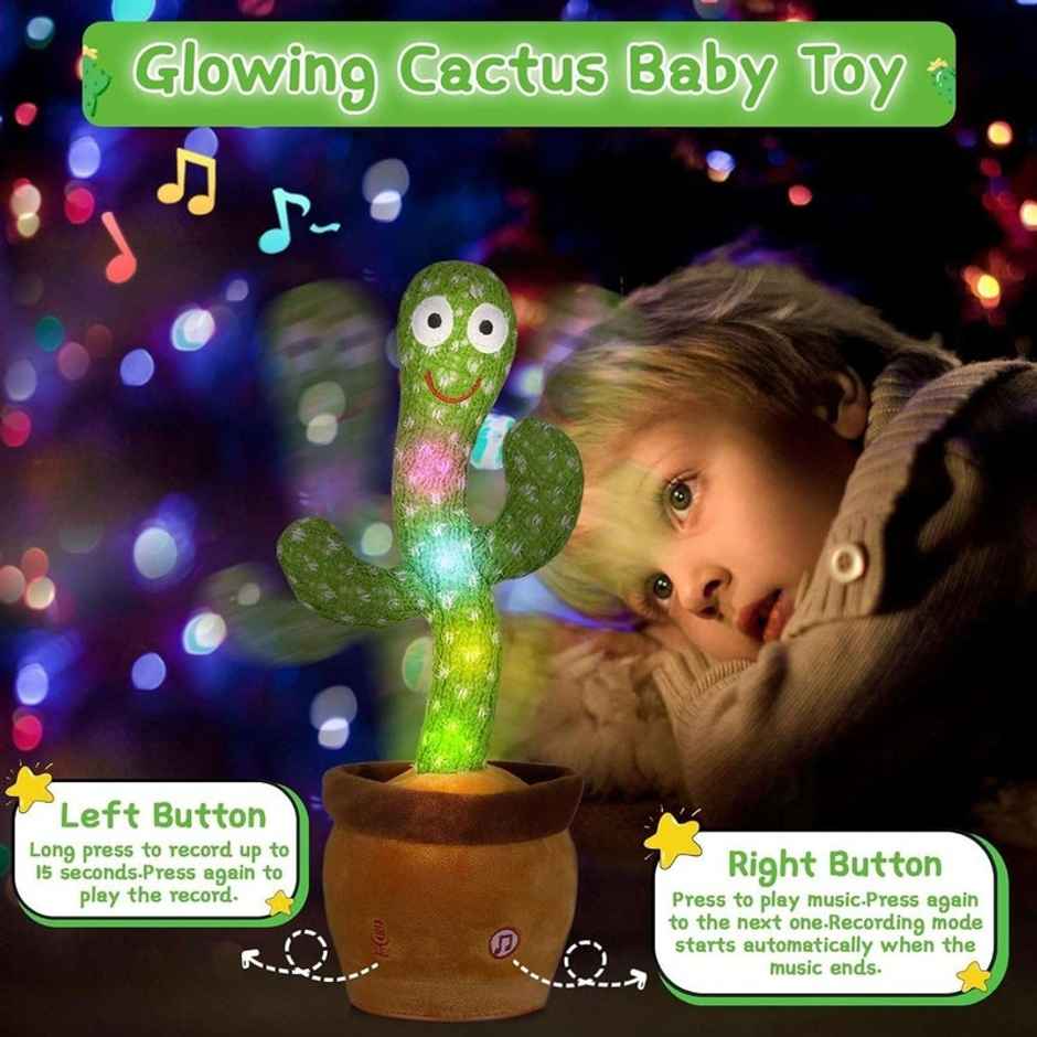 Fablue Rechargeable Dancing And Talking Cactus Toy | Recording Repeat Funny Educational Toy