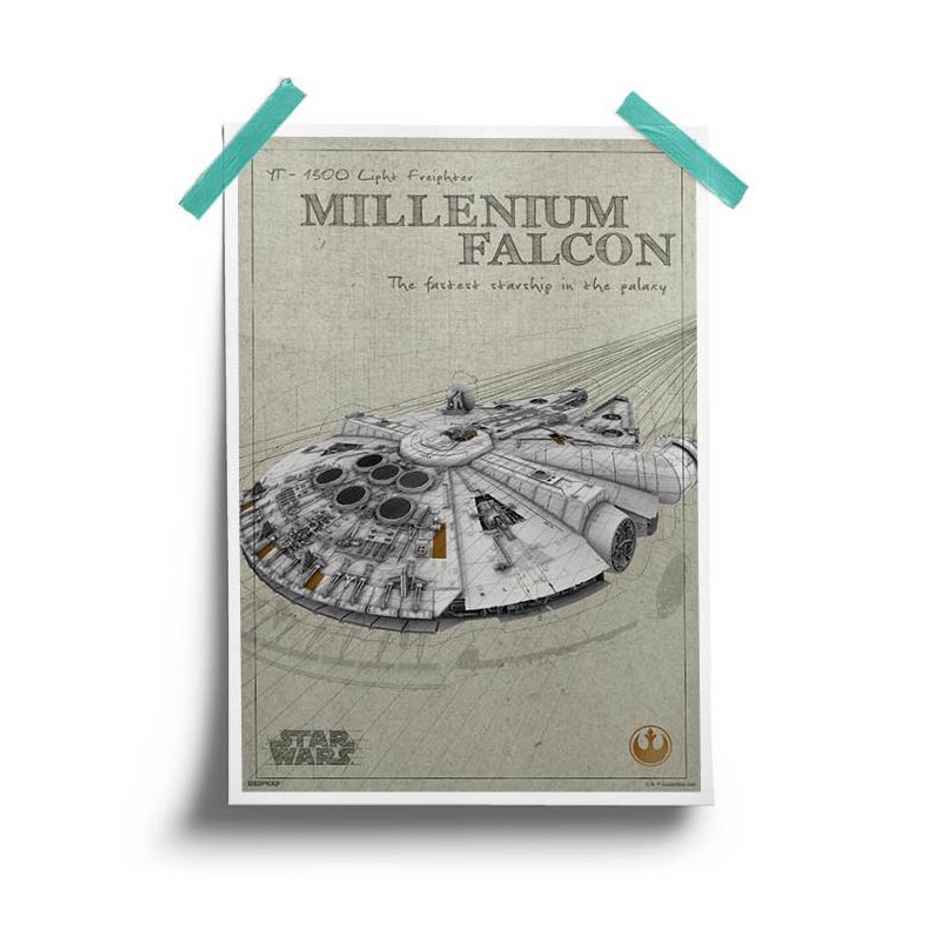 House Of Festivals Retro Falcon - Star Wars Official Poster