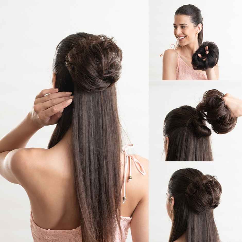 Hair Originals Messy Bun Scrunchie Natural Black