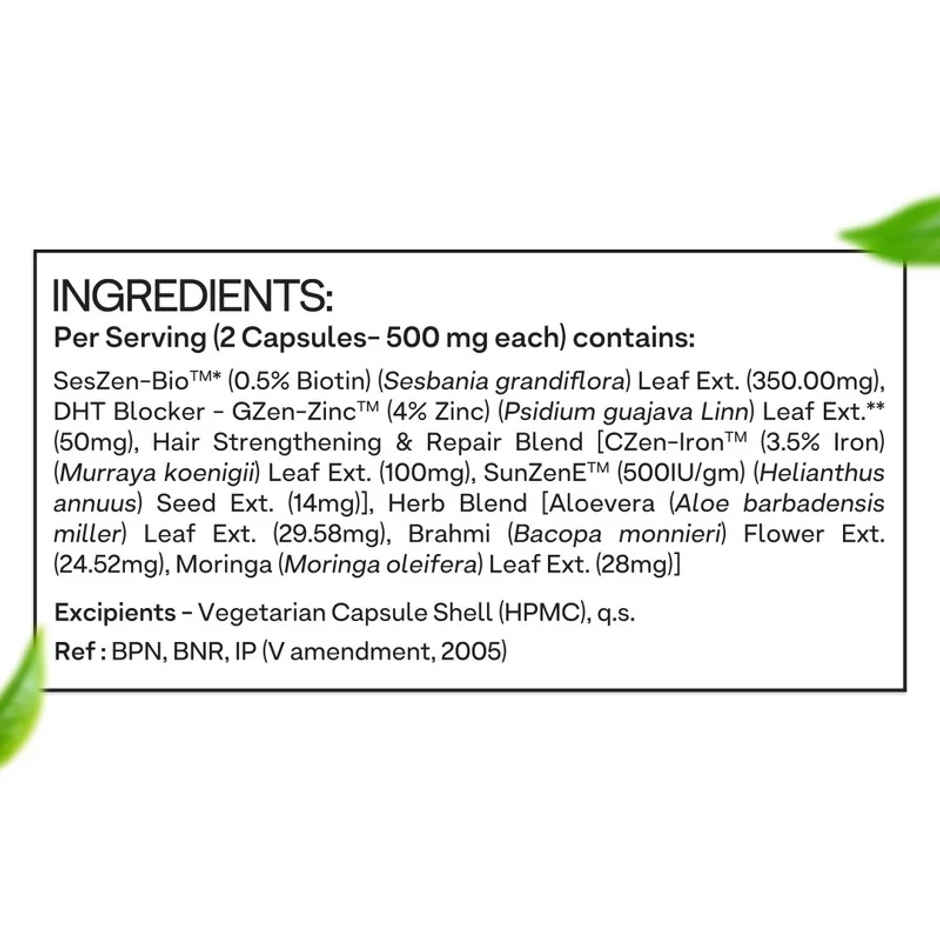 Oziva Hair Vitamins with Biotin, Iron and DHT Blocker for Hair Growth and Hairfall Control