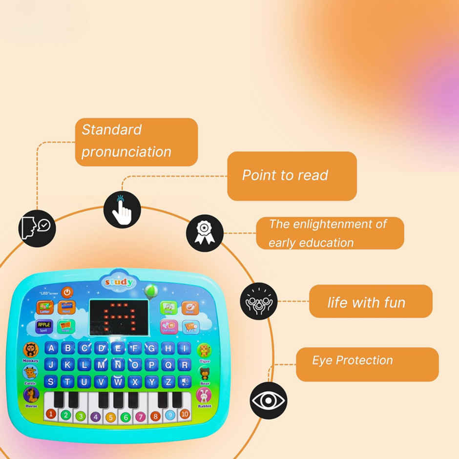 Fablue Activity Learning Laptop Piano Music Educational Toy | Multicolor | 3+ years
