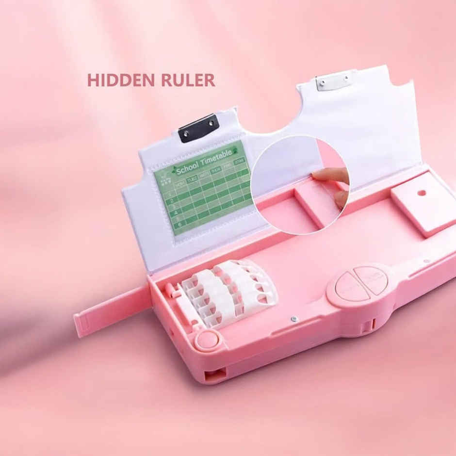 Fablue Multi-Functional Unicorn Pencil Box for Kids | Light Pink