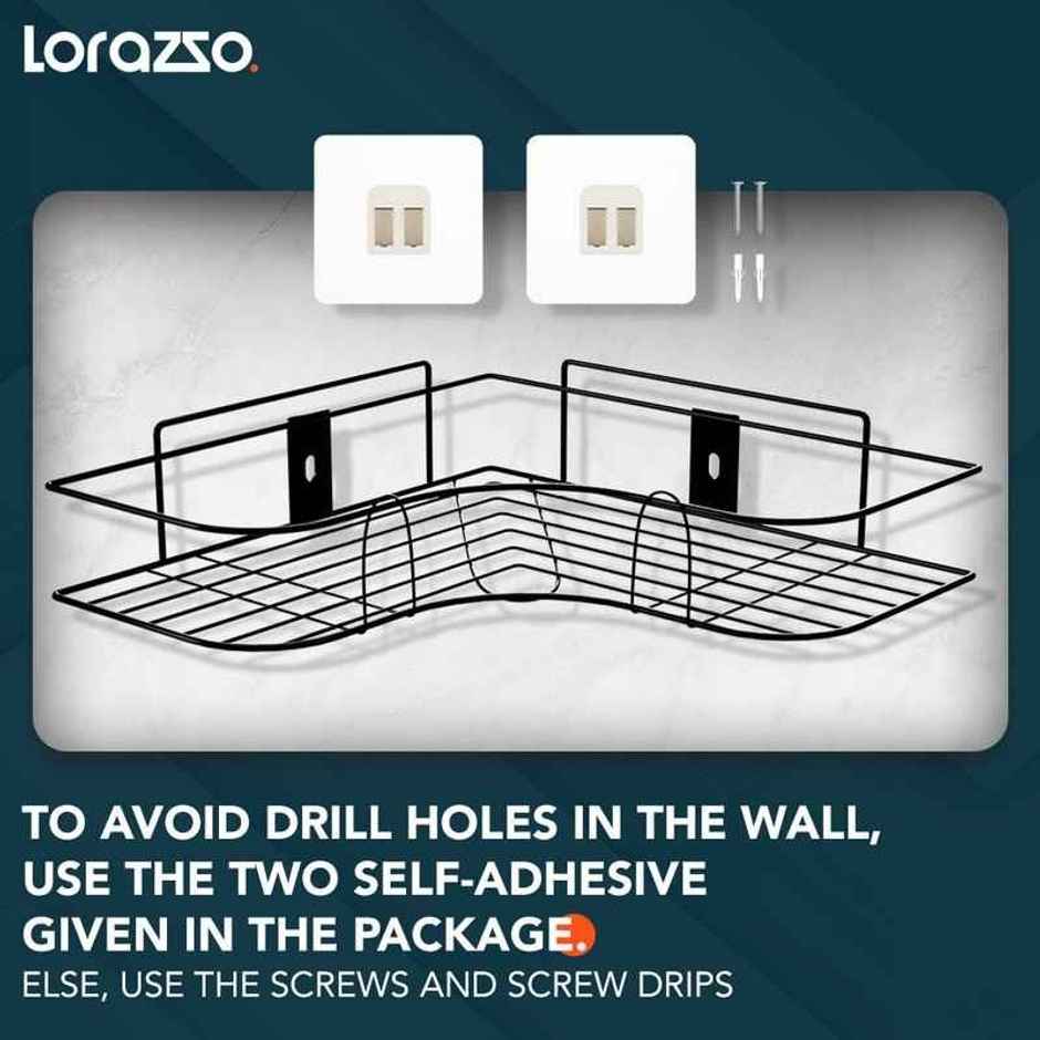 Lorazzo Classic Bathroom Corner Shelves - Self Adhesive Without Drill