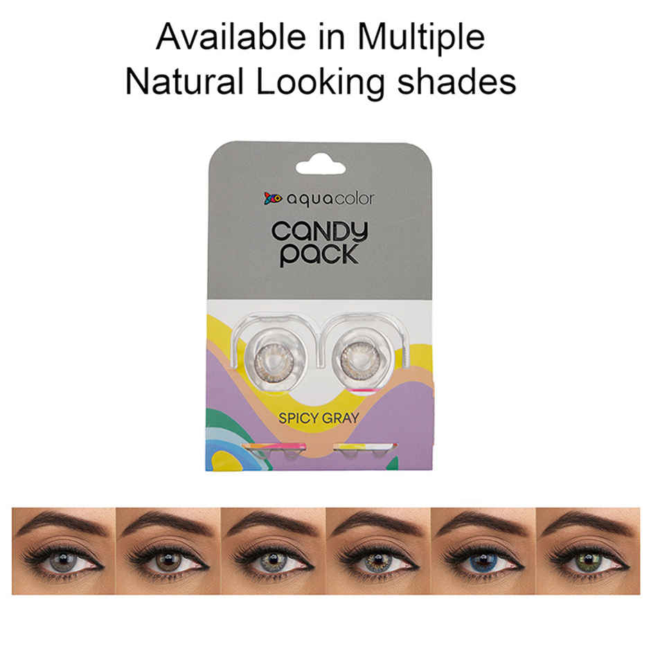 Aquacolor Candy Pack with Zero Power Daily Disposable Lens Spicy Gray