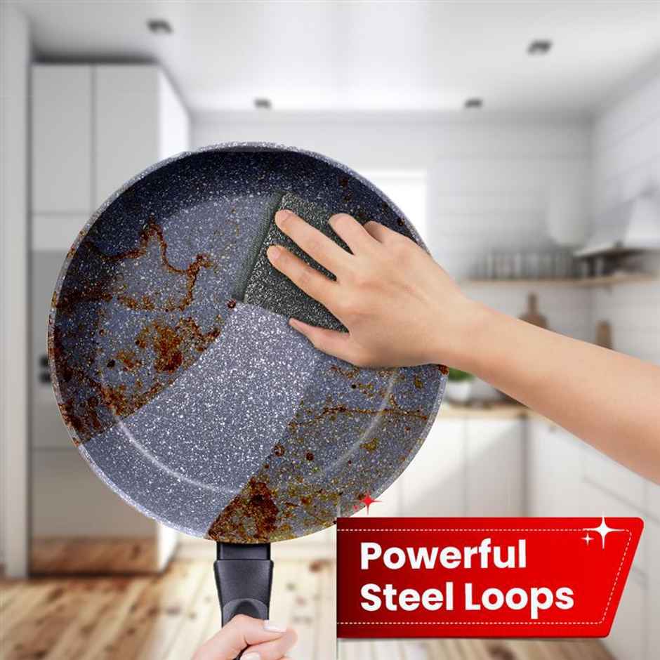 Shinezap Super Hard Scrub pad for Tough Stains (Replacement to Steel Scrubber for Kitchen with fragnance)