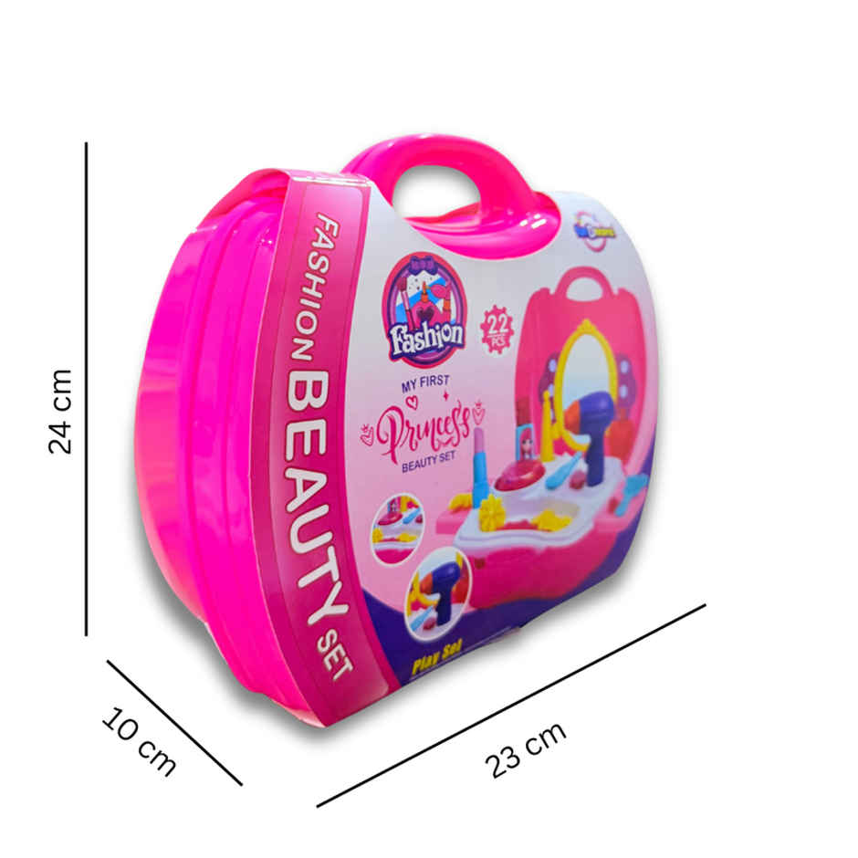 Fablue Fashion Pretend Play Makeup Kit For Kids - Princess Beauty Cosmetic Toy Set