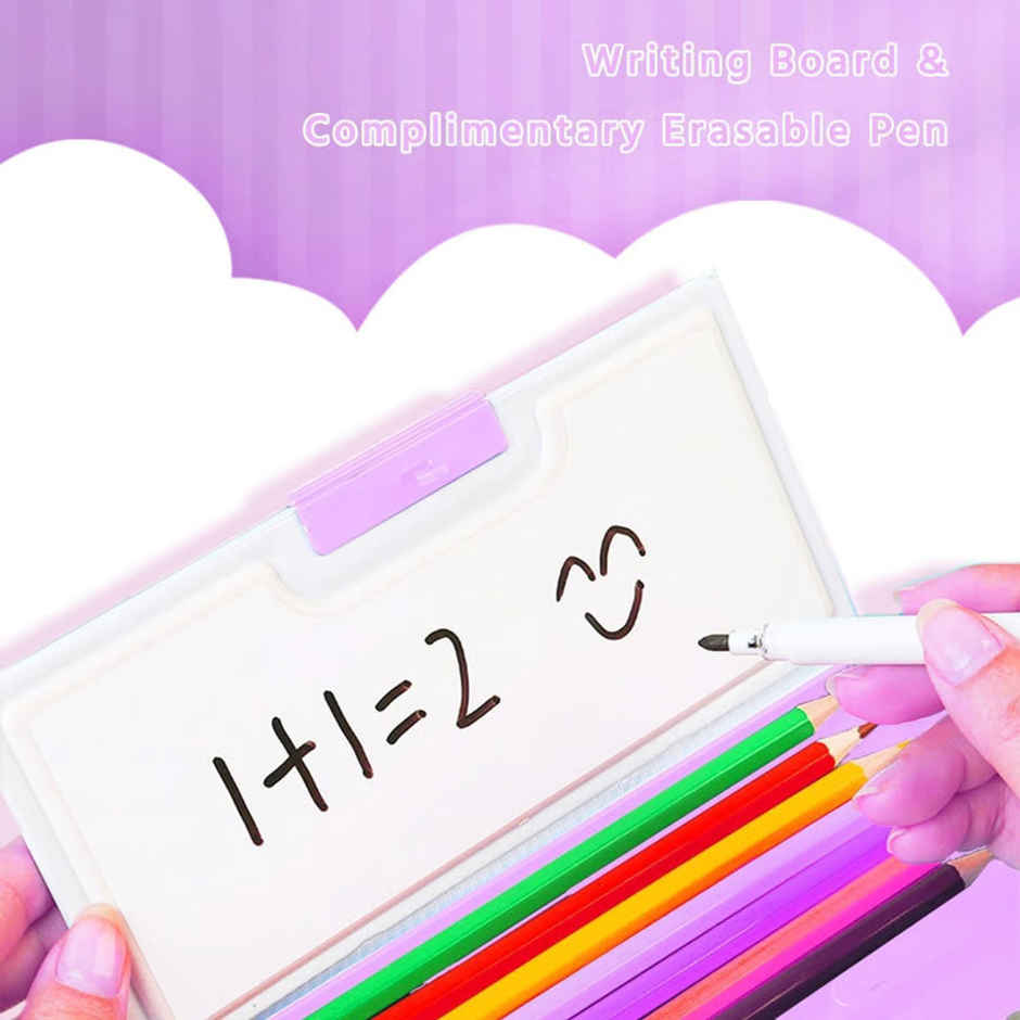 Fablue Princess Pencil Box with Magnetic & Password Lock | Purple