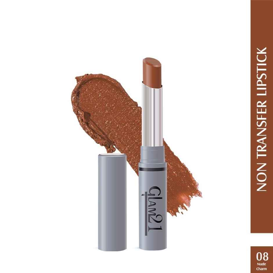 Glam21 Long Lasting Non Transfer Lipstick, Creamy Matte Finish -Nude Charm-08