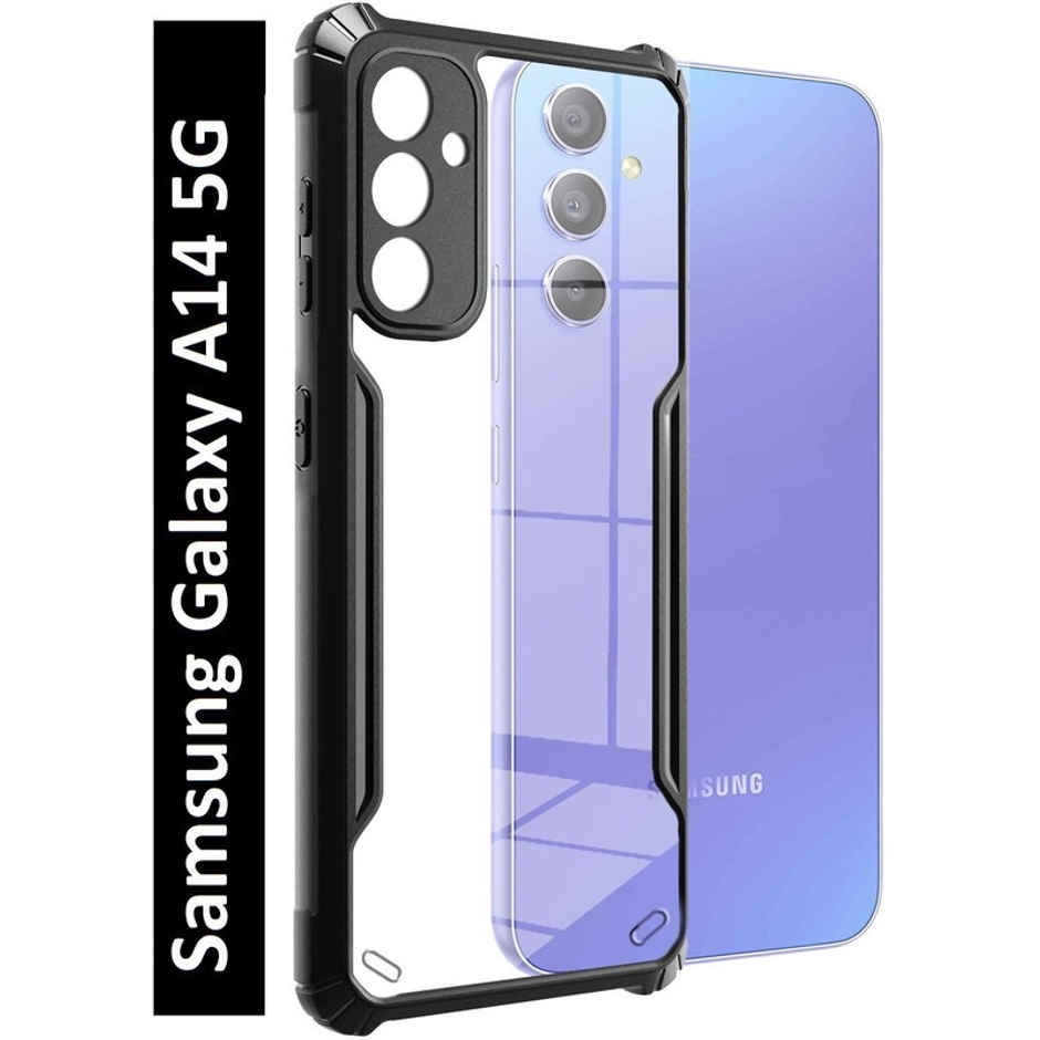 Kwine Case Samsung Galaxy A14 5G Back Cover - Black Bordered Transparent Case