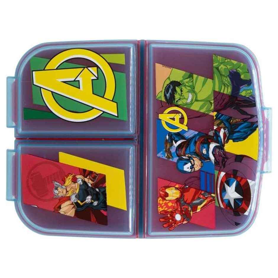 Striders Multi Compartment Rectangular Sandwich Box Ironman And His Awesome Friends | XL