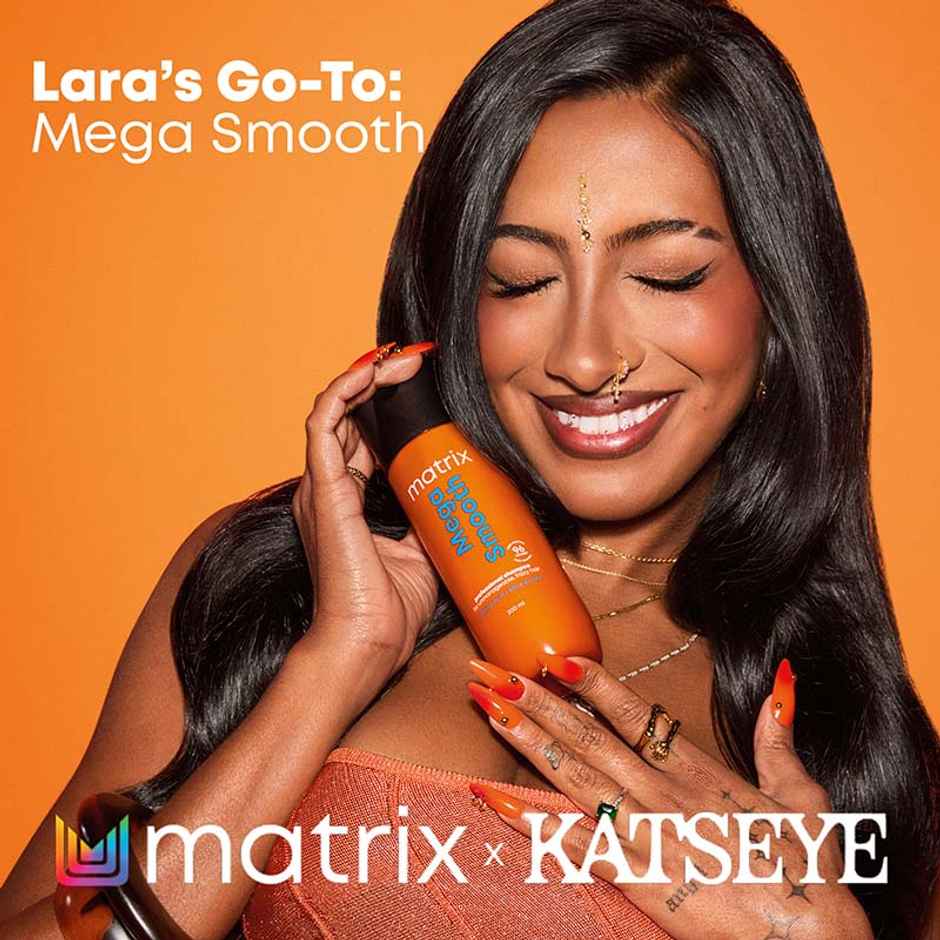 Matrix Mega Smooth Shampoo, Conditioner & Serum Combo, Defy Frizz For 4 Days, For All Hair Types