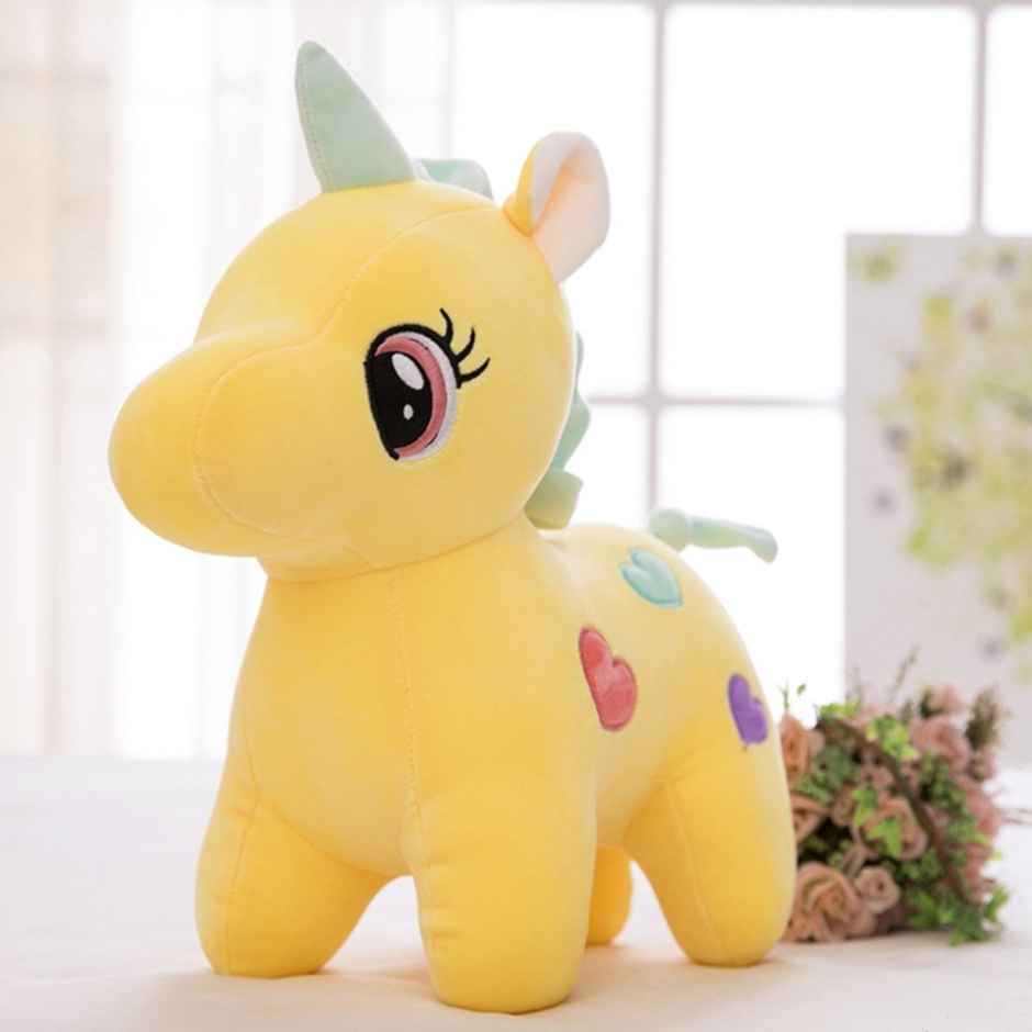 Babique Unicorn Plush Soft Toy Cute Kids Birthday Animal Baby Boys/Girls (25 cm, Yellow)