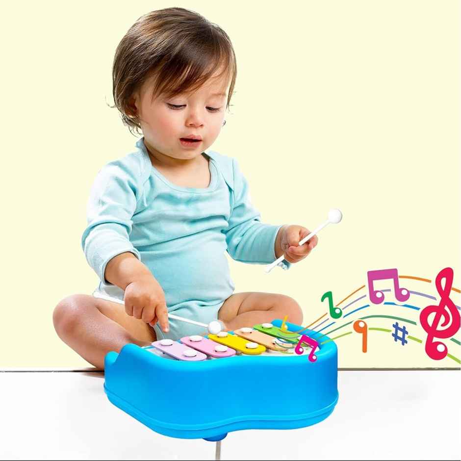 Fablue Non Battery 2 In 1 Piano And Xylophone Toy For Kids | Musical Toy For Toddlers - Multicolor