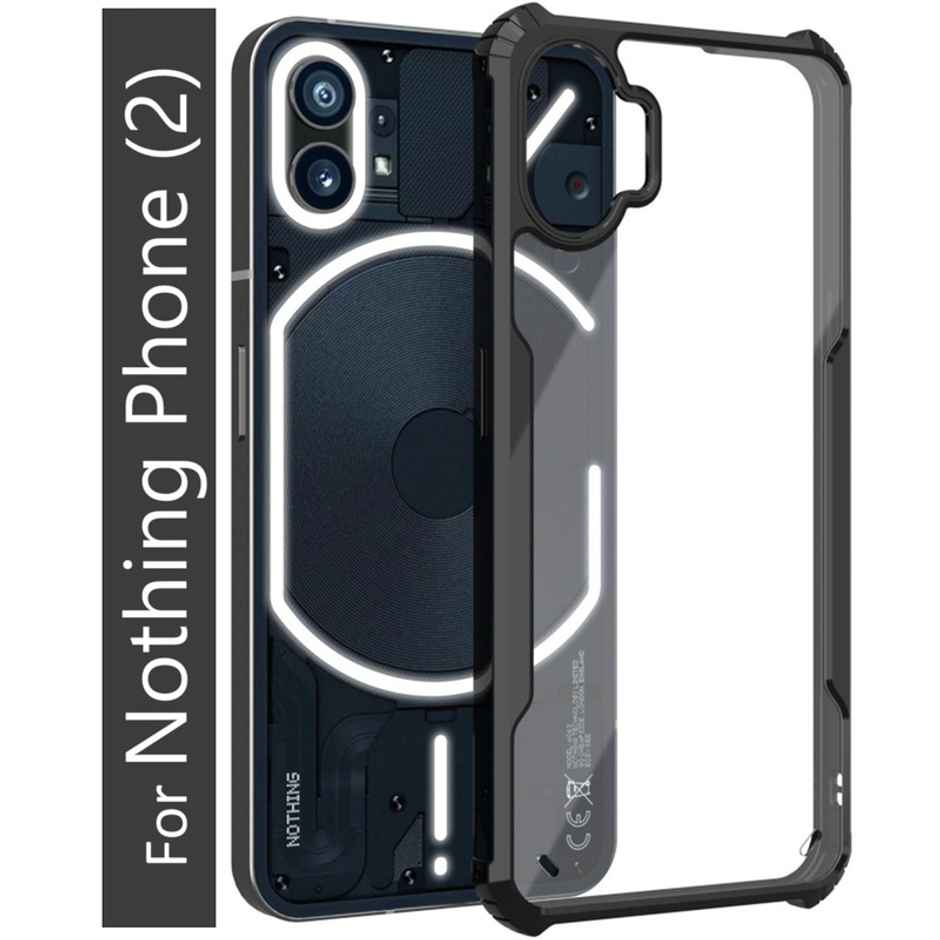 Kwine Case Nothing Phone 2 | Back Cover - Black Bordered Transparent Case