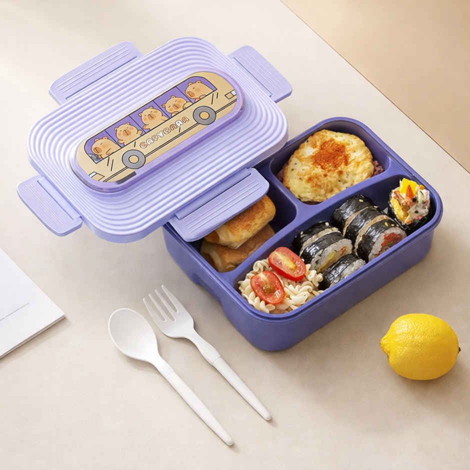 DesignLand Capybara Bus Tiffin Box for Kids | Blue