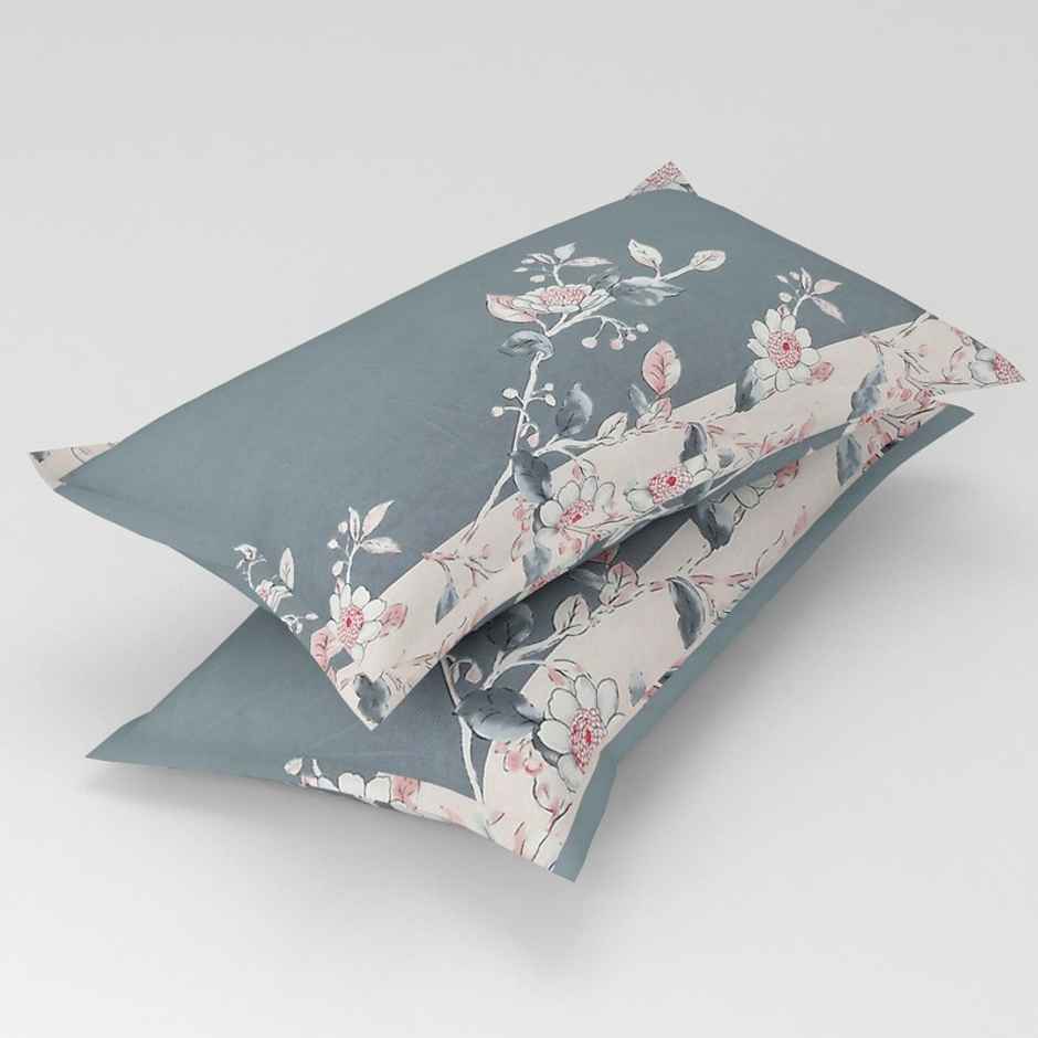 Florida Elastic Fitted Double Cotton Floral Bedsheet | With Pillow Covers | Multicolour