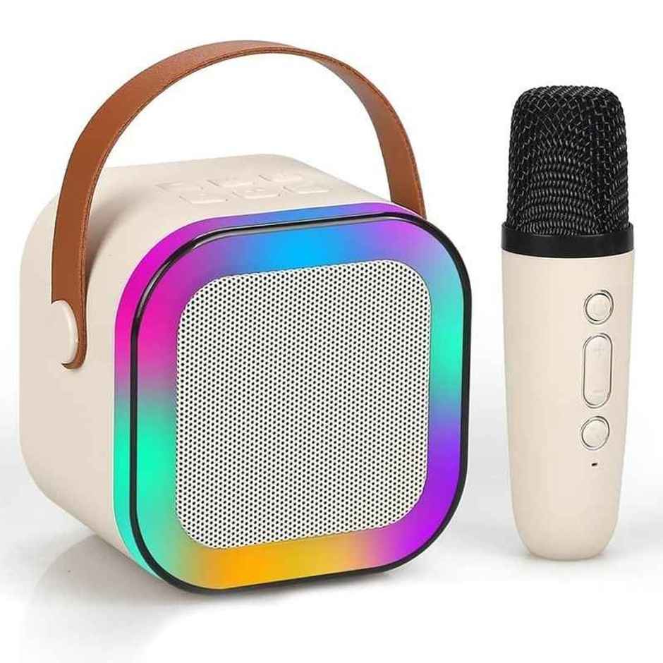 Fablue Mini Karaoke Speaker with Mic Wireless Portable Bluetooth Speaker for Kids | Multicolour
