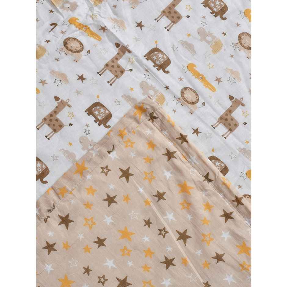 Florida Cotton AC Dohar Kids Reversible Design For Double Bed Blanket - Beige