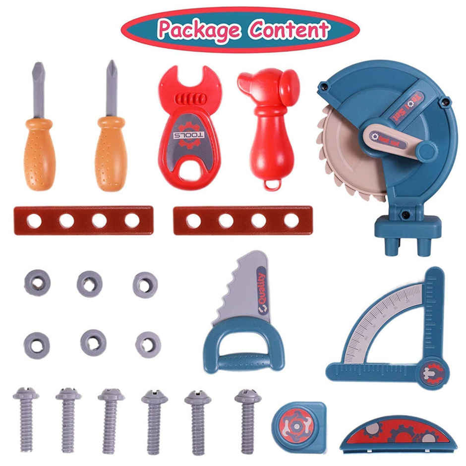 Fablue Portable Tool Kit Set for Kids - Convertible Suitcase Tool Set for Boys With Accessories