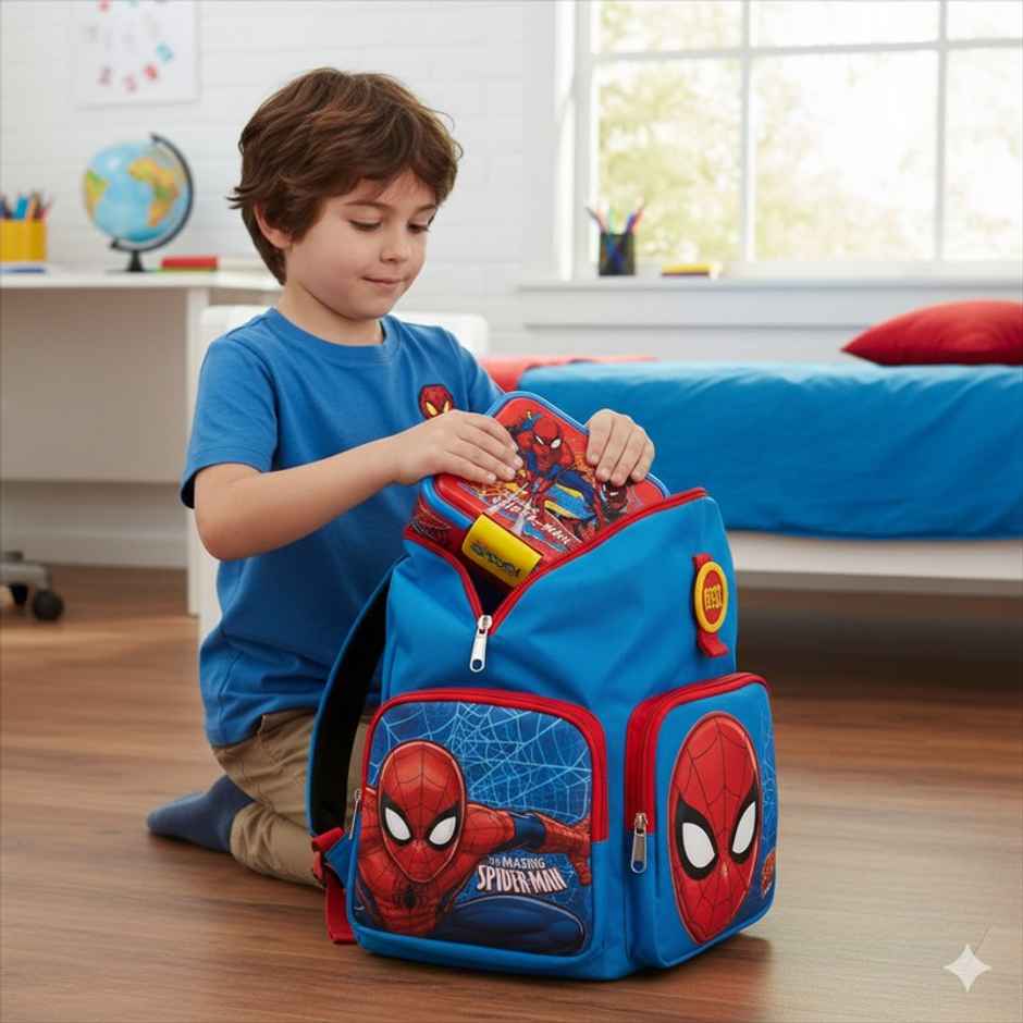 Striders Supreme Multi Compartment Sandwich Box Spiderman Moving Target