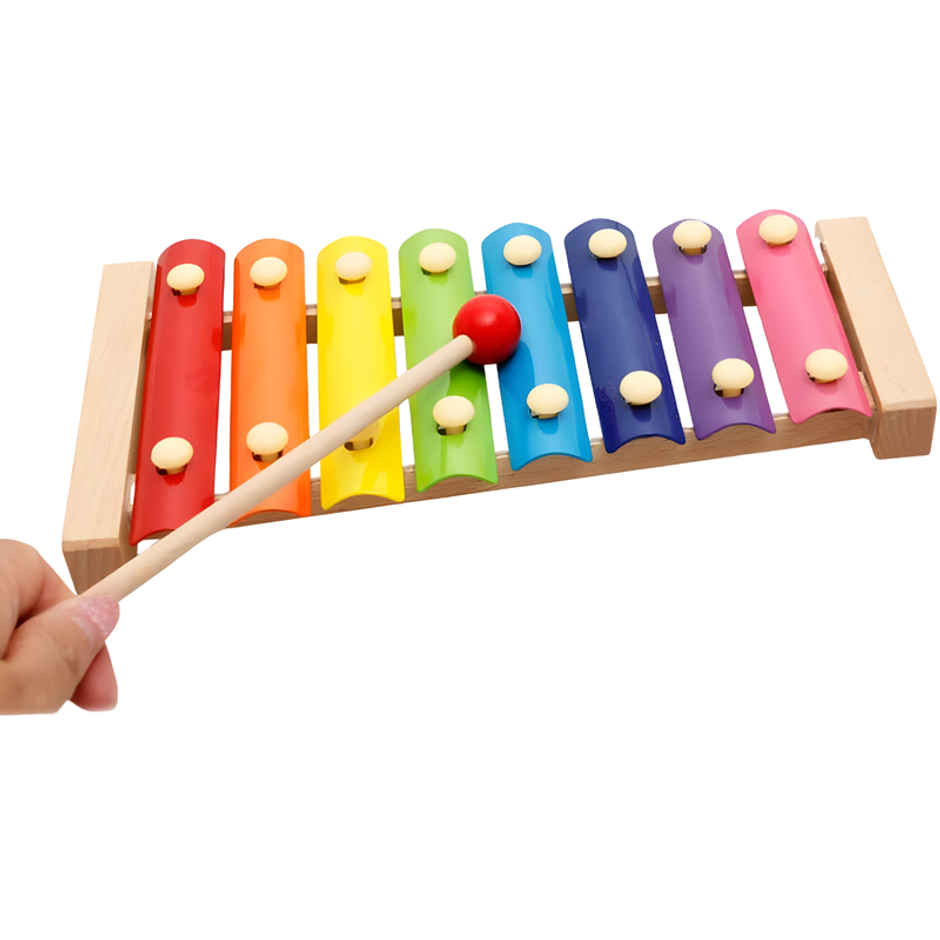 Fablue Wooden Xylophone 2-in-1 Piano Musical Toy for Kids & Toddlers