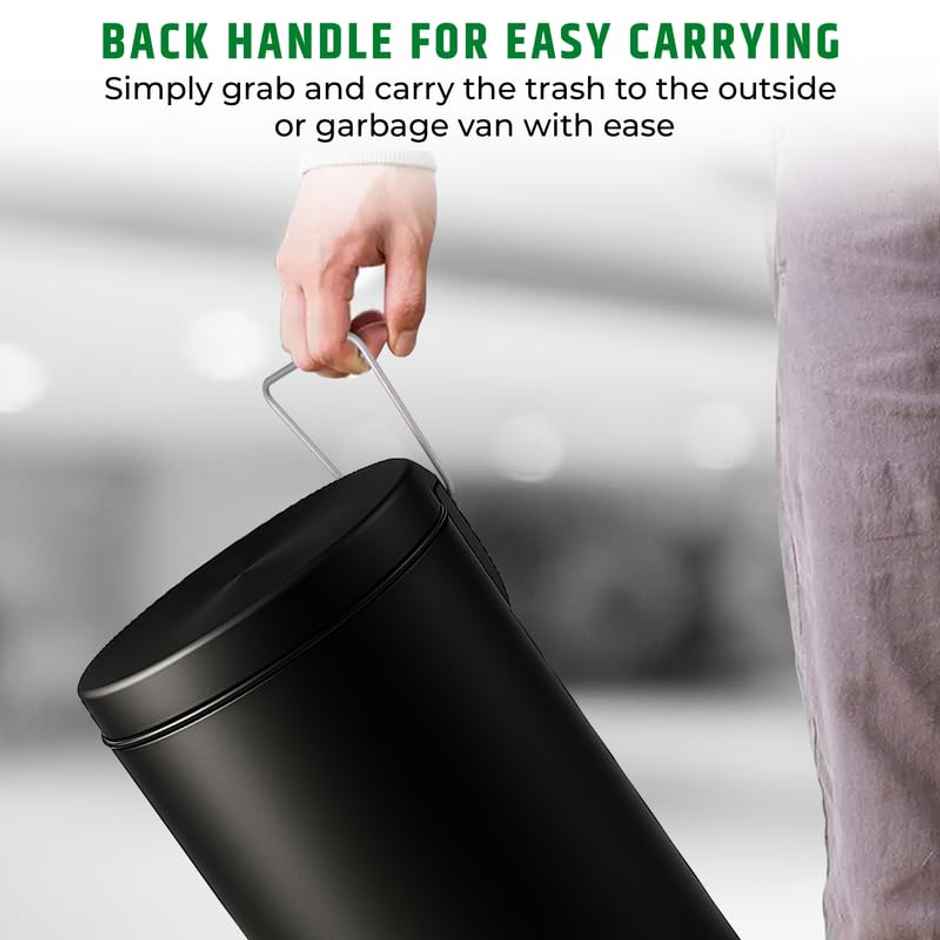 Robustt Stainless Steel Dustbin - 5 L | Black
