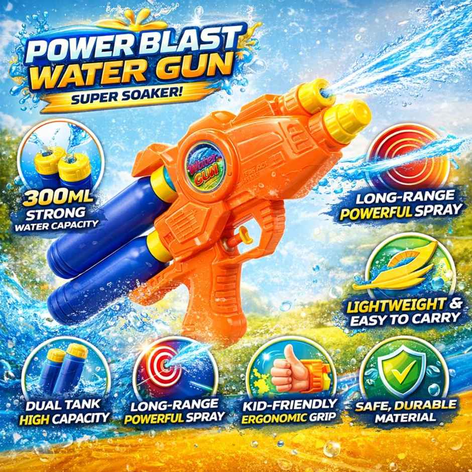 Storio Manual Water Gun Toy | High Pressure Water Blaster for Kids Pro