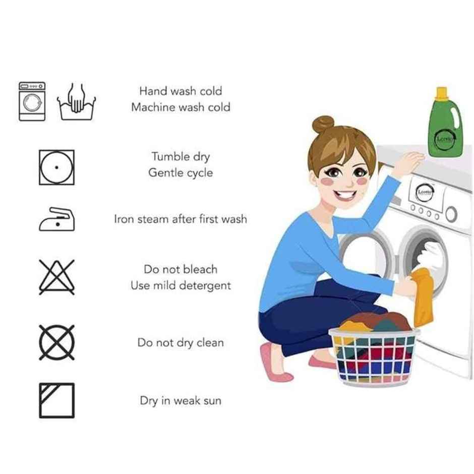 Florida Flyn Elastic Fitted Double Microfiber Leafy Bedsheet | With 2 Pillow Covers | Blue
